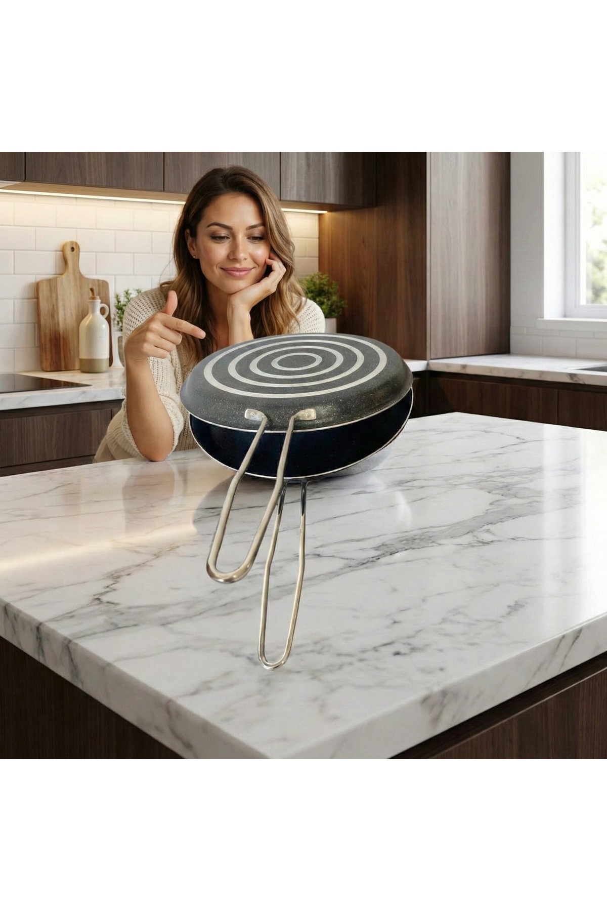 Ebriş Mutfak Teflon İkiz Balık Kızartma Tavası 32 cm 4