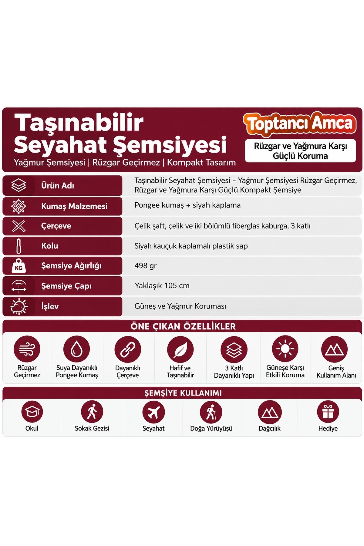 Tam Otomatik Katlanabilir Şemsiye Rüzgara Dayanıklı 20 Telli Çelik Şaft Su Geçirmez Pongee Kumaş 10 Panel 3