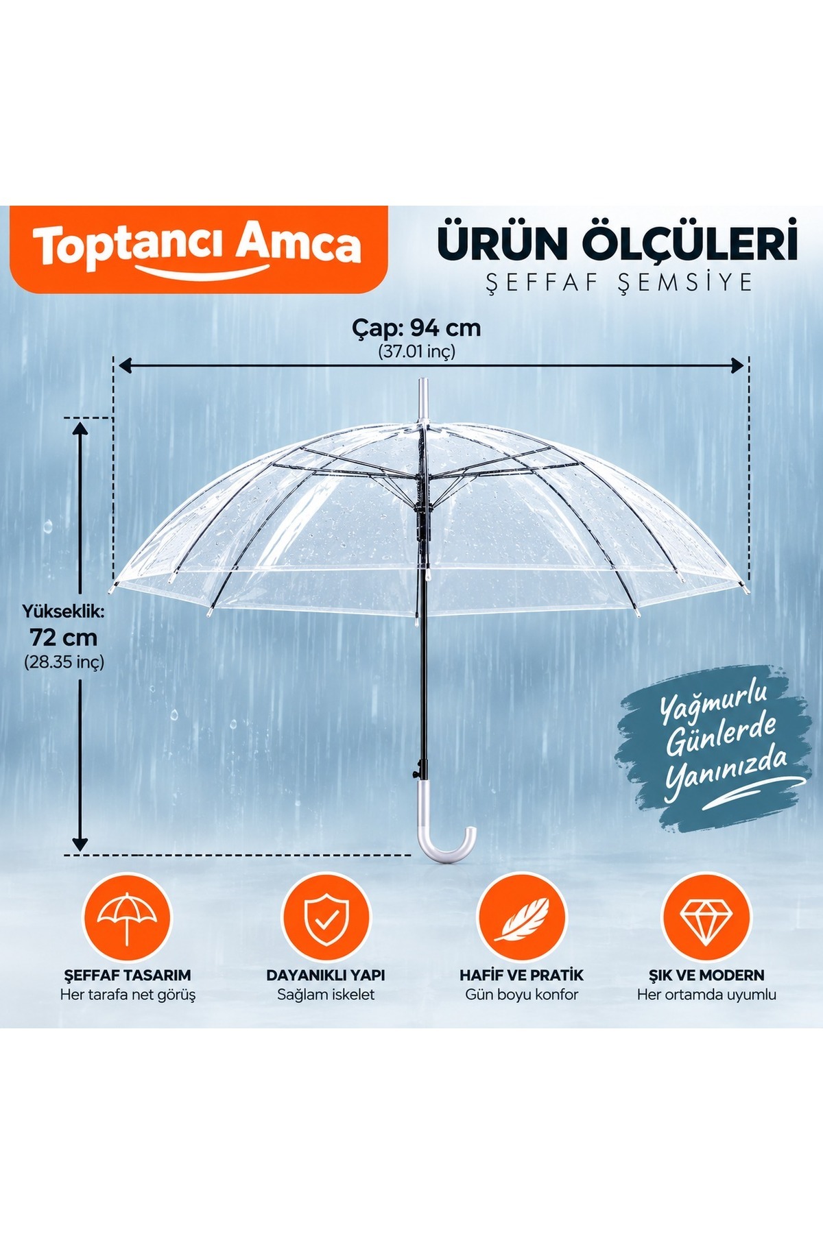 10'lu Şeffaf Davet Şemsiyesi Seti – Düğün, Nikâh ve Açık Hava Organizasyonları İçin 3