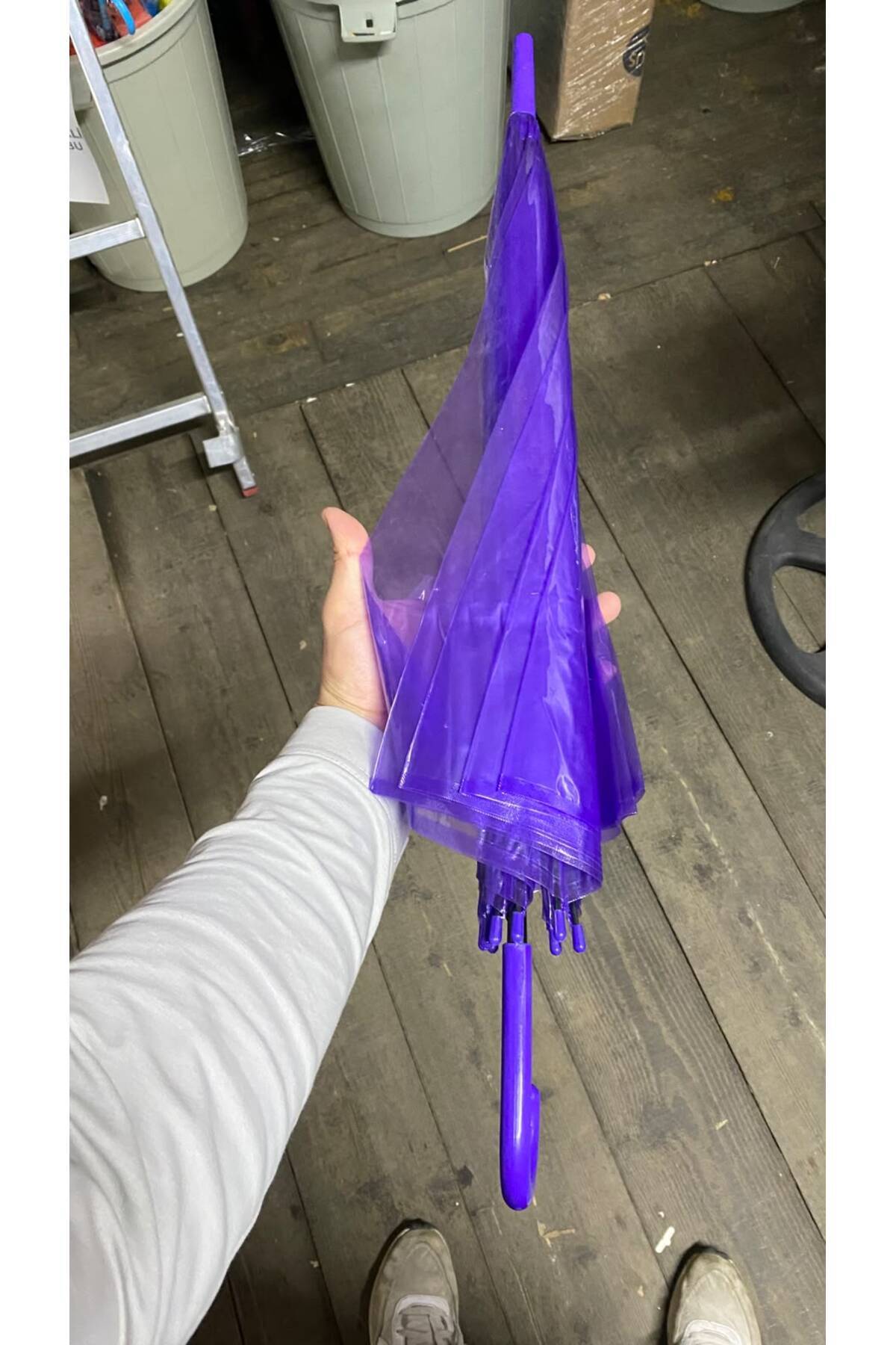 Açık Renkli Opak Şemsiye Çocuk ve genç şemsiyesi pvc şemsiye mavi pembe turuncu mor sarı 3