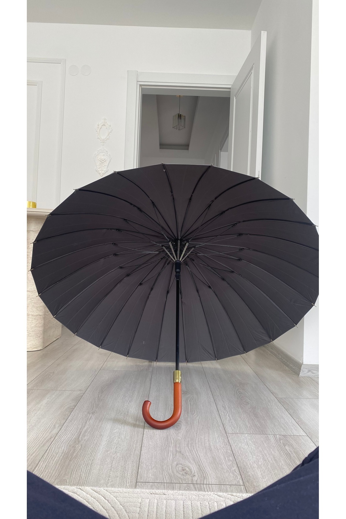 Füme Çoban Şemsiye Fiber Telli güçlendirilmiş ters dönmez 115 cm çaplı 1