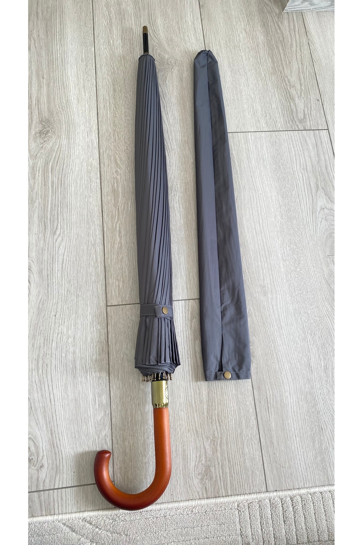 Füme Çoban Şemsiye Fiber Telli güçlendirilmiş ters dönmez 115 cm çaplı 4