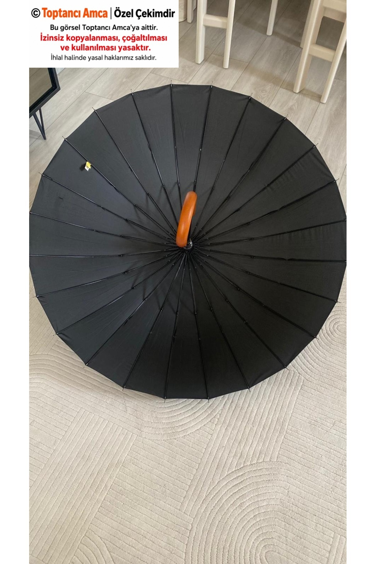 Protokol Şemsiye 100 cm çap 24 ribs 3 mm kalınlıkta fiber teller protokol şık şemsiye askı kılıflı su geçirmez uv kumaşlı 5