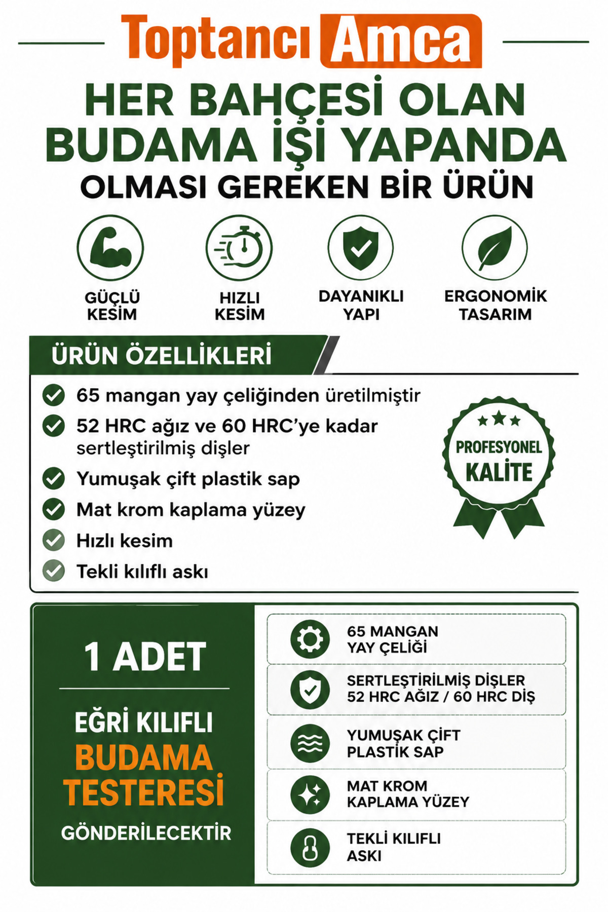 Budama testeresi kılıflı testere paslanmaz kemere takılır eğri testere 2