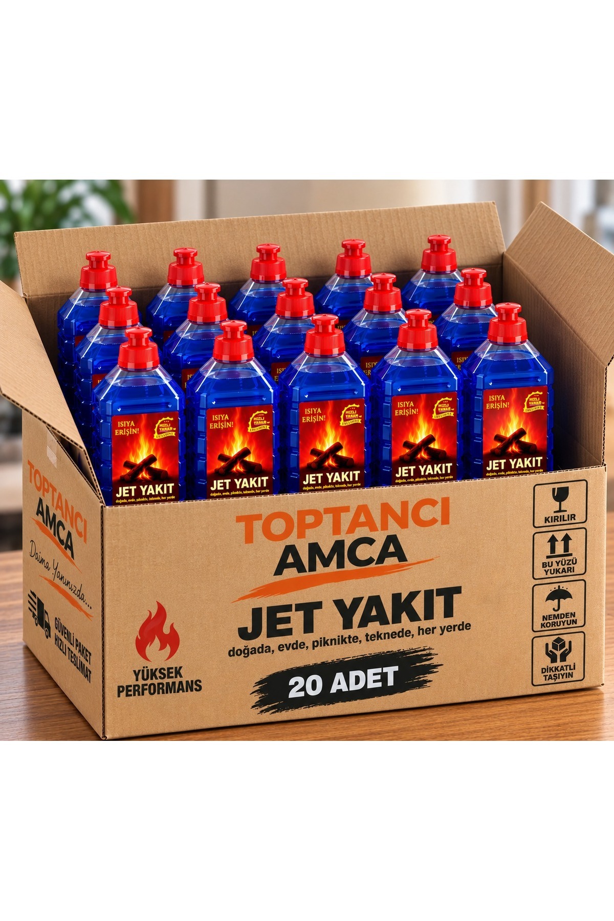 Jet Yakıt 1 Litre 20'li Paket Mangal Kamp Piknik Yakıtı Hızlı Yanma Garantili 2