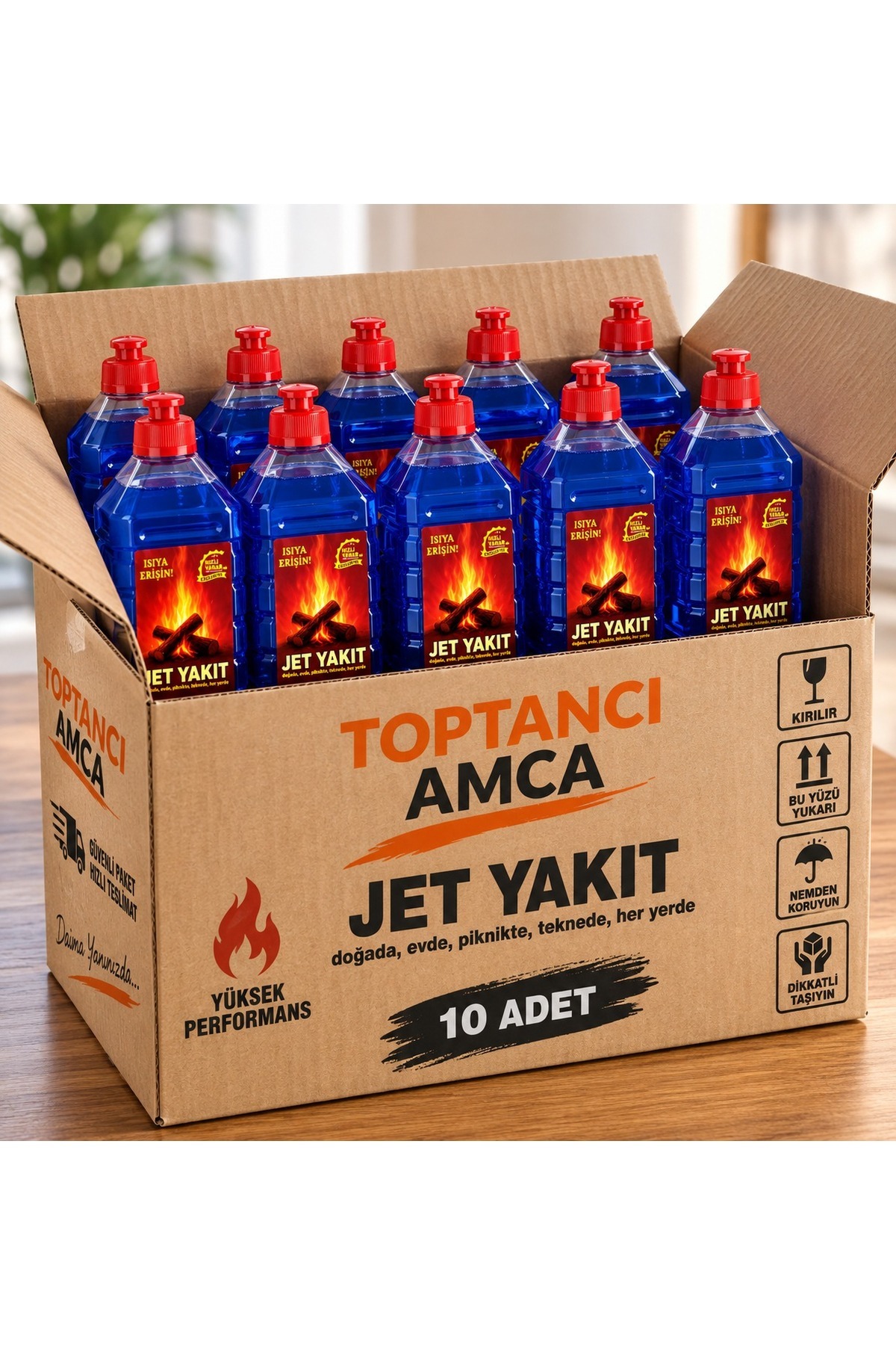 Jet Yakıt 1 Litre 10'lu Paket Mangal Kamp Piknik Yakıtı Hızlı Yanma 2