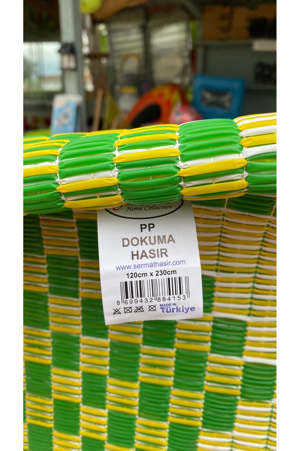 PP Dokuma Hasır Kilim 120x230 cm - Desenli Su Geçirmez Plaj, Piknik ve Kamp Matı 3