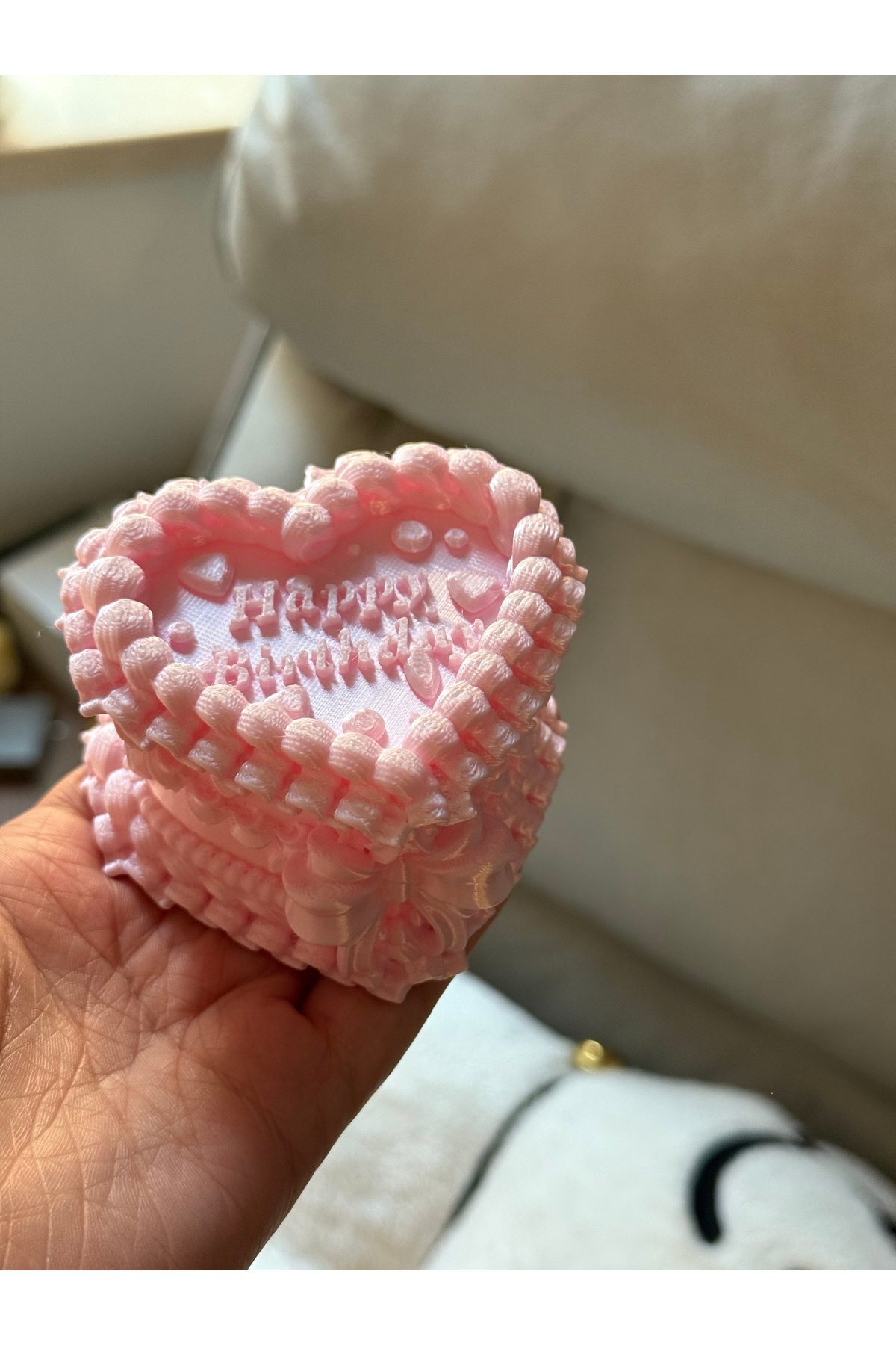 3D Baskı Kalpli Takı ve Hediye Kutusu Dekoratif Saklama Kutusu Sevgiliye Doğum Günü Hediyesi 2