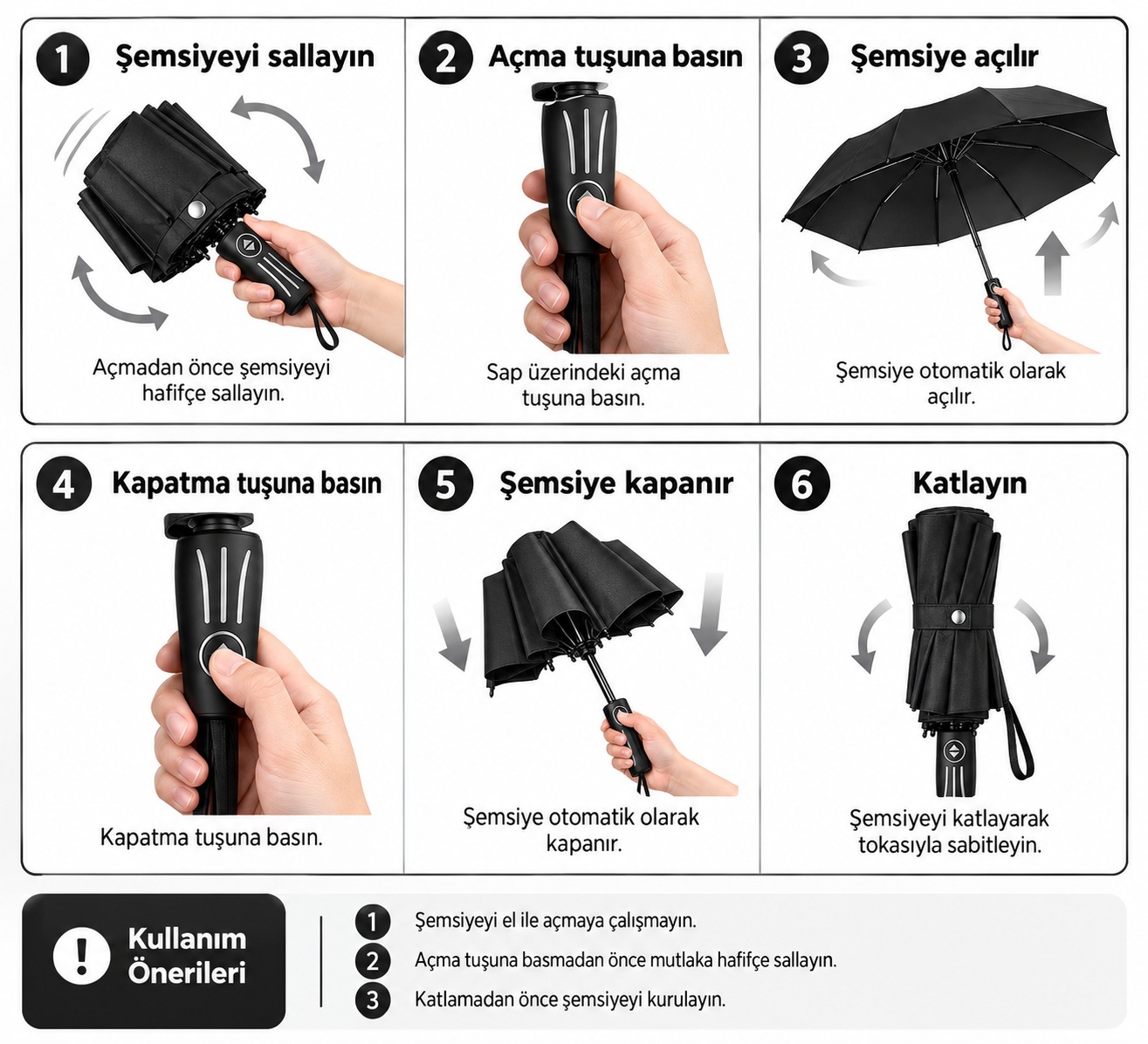 Rainwalker RW-092 3 Sıralı Fiber Telli 16 Panel Yağmur Şemsiyesi Pongee Kumaş Kılıflı 4