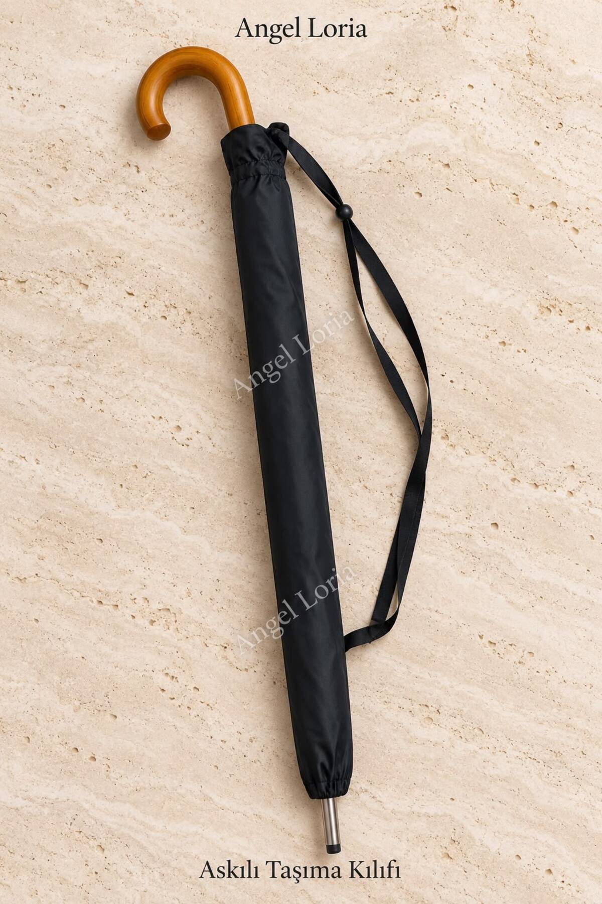 24 Panel sky-6 0 Özel Yapım Sırta Asılabilir Gerçek Ahşap Sap Fiber İskeletli Yağmur Şemsiyesi 122 cm Çift Kişilik 3