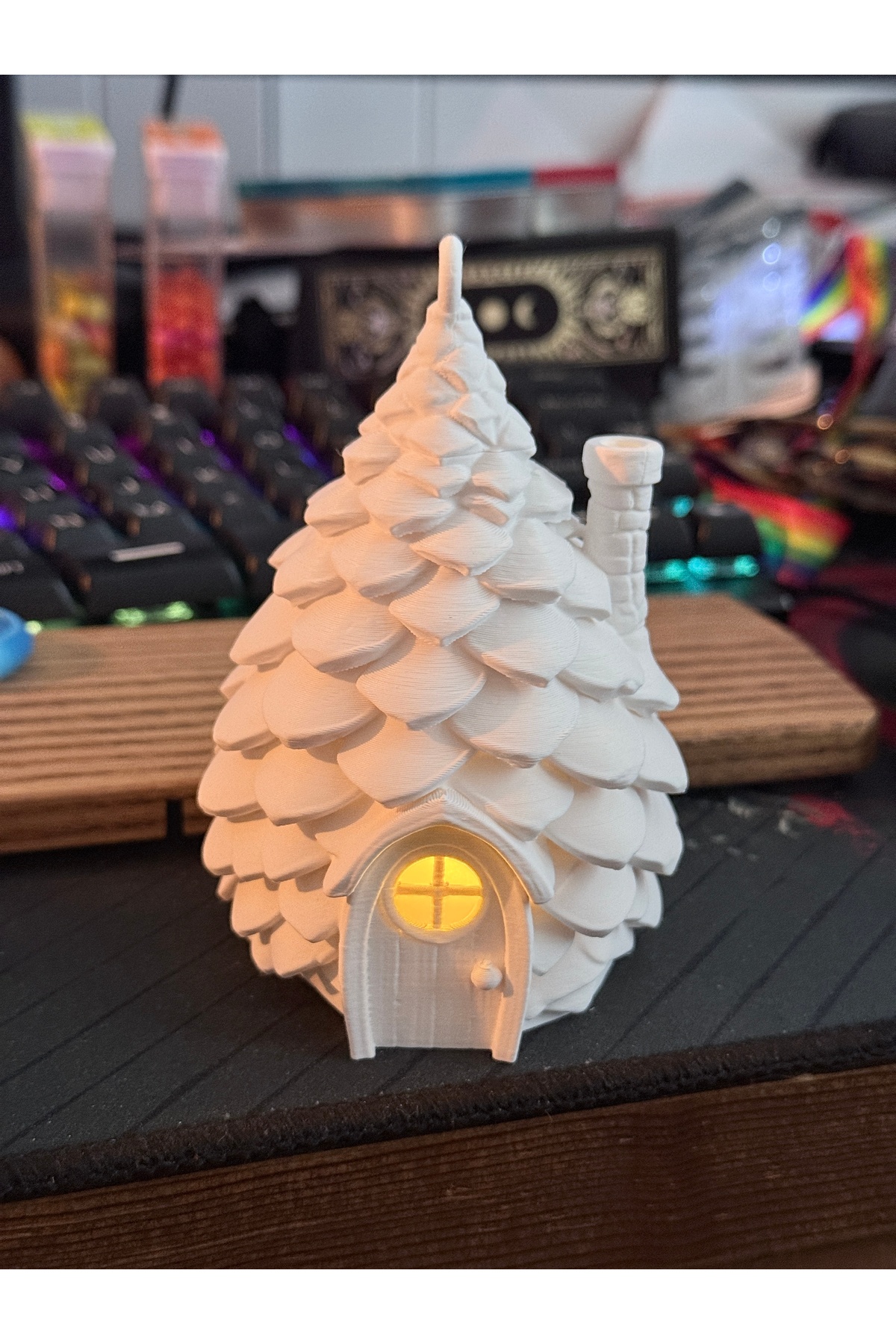 3D Baskı Çam Ağacı Ev Biblo – Işıklı Yılbaşı ve Noel Temalı Dekoratif Ev Süsü 2