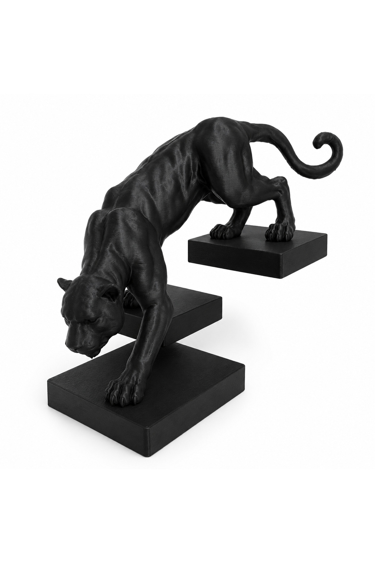 Siyah Panter Figürlü Dekoratif Heykel Modern Ev ve Ofis Dekoru – 3D Baskı 3