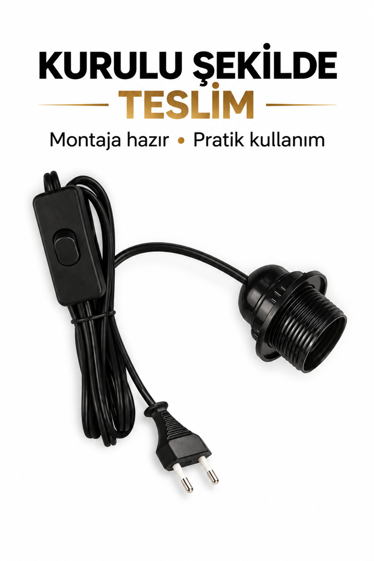 Modern Dalga Tasarımlı Siyah Tabanlı E27 LED Ampullü Dekoratif Abajur 25 cm 4