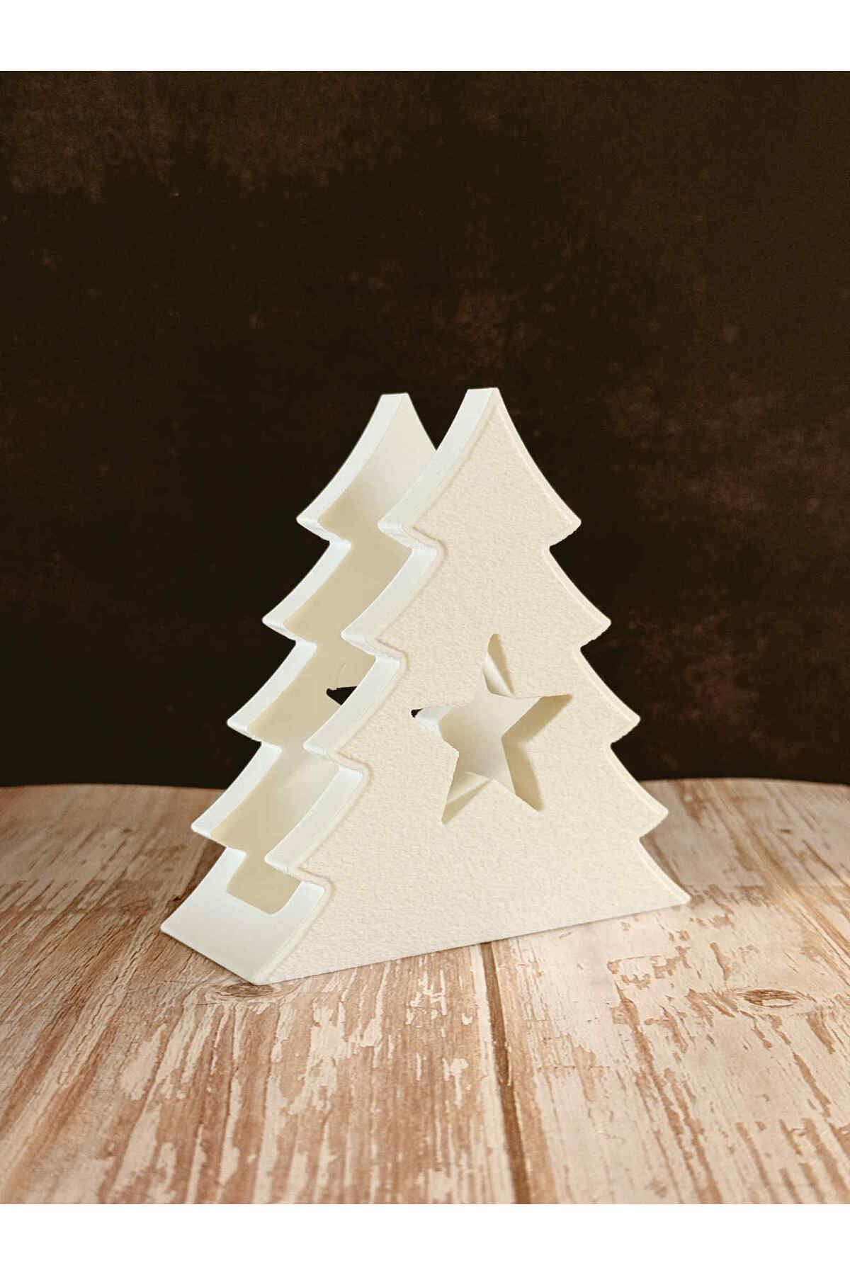 Yılbaşı Çam Ağacı Dekoru – Yıldız Detaylı Dekoratif Masaüstü Noel Ağacı 4