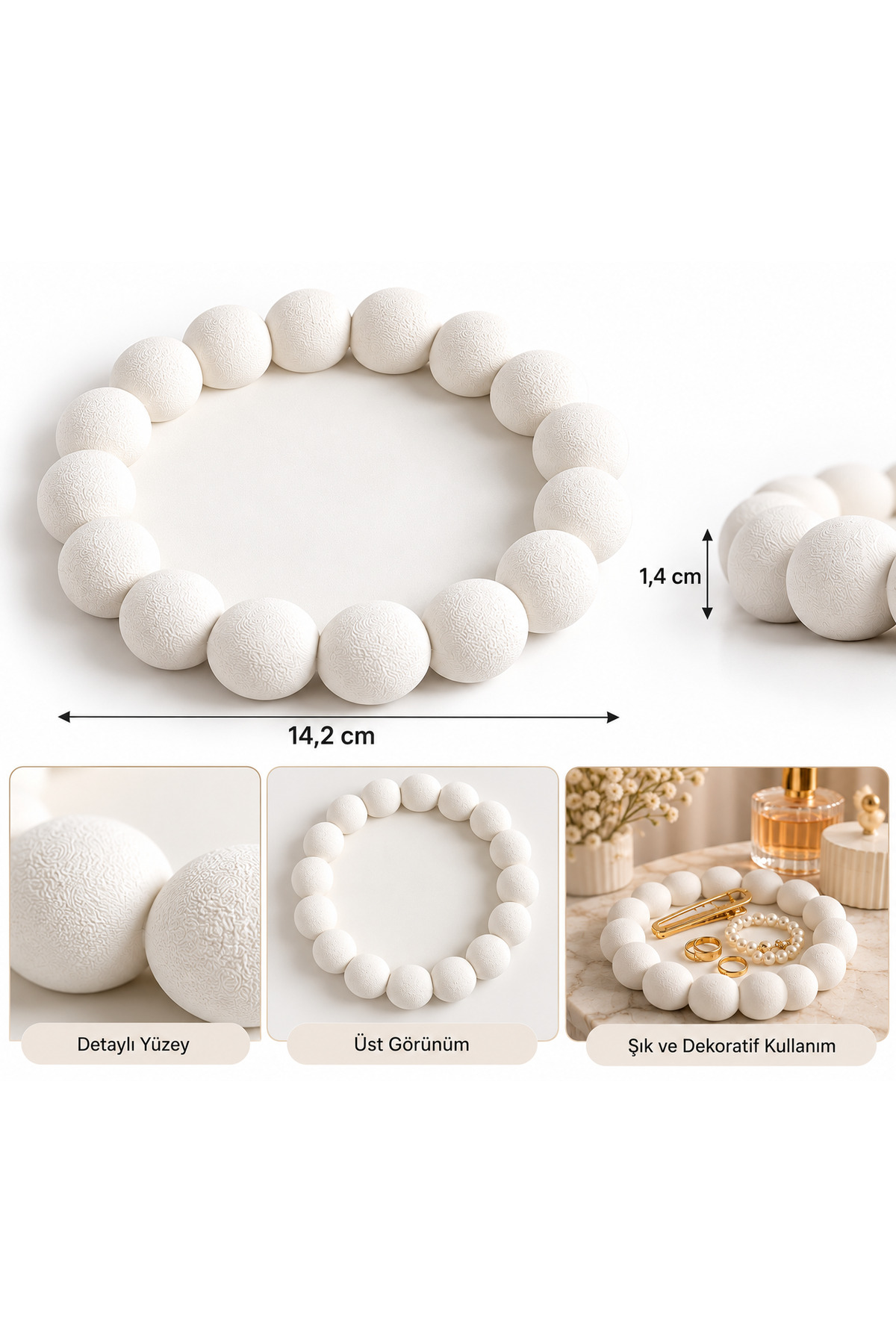 Dekoratif Boncuklu Çiçek Tepsi – Takı ve Aksesuar Düzenleyici 3D Baskı 1