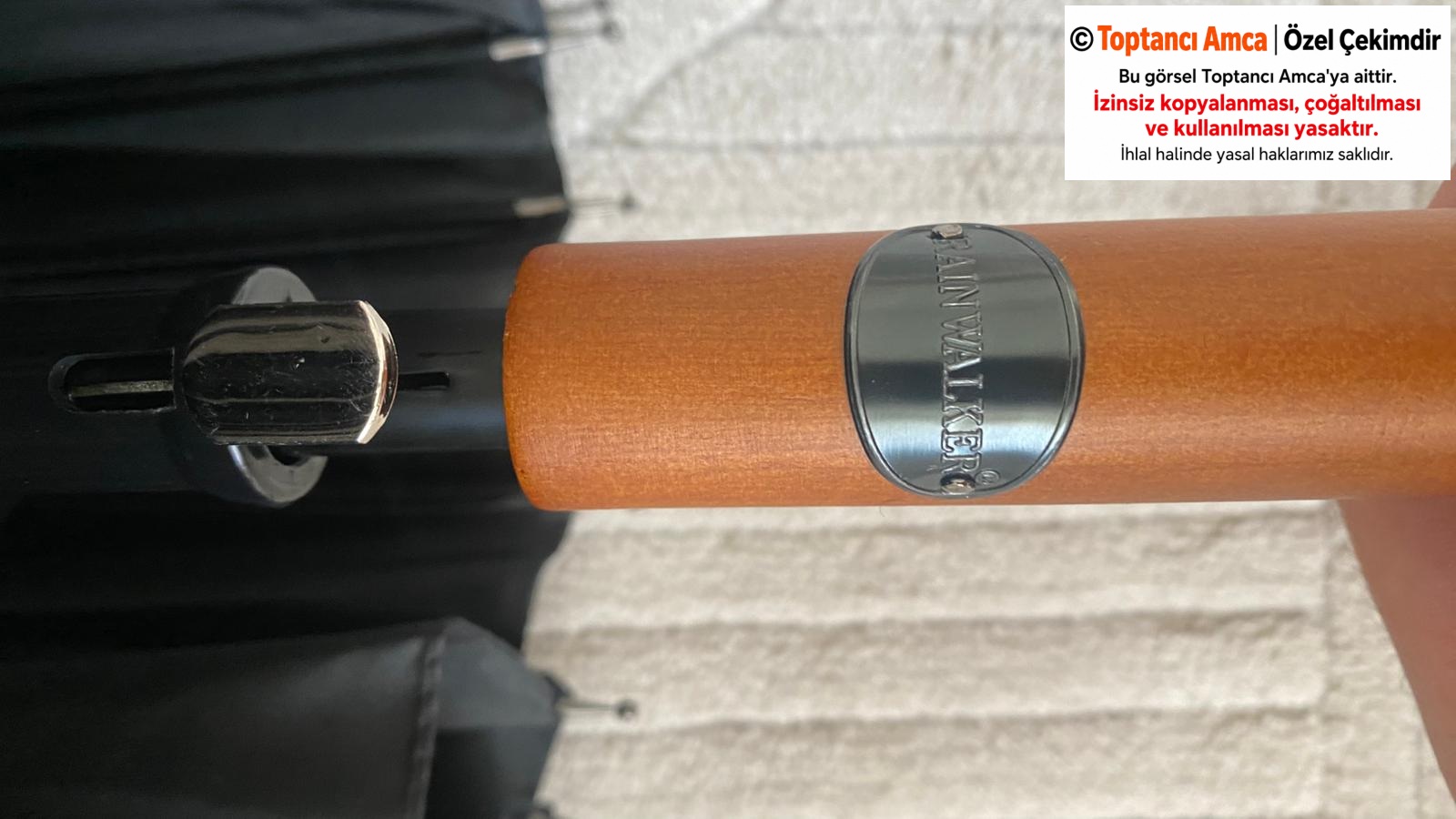 24 Telli Protokol Şemsiyesi Rainwalker RW-091 Şemsiye Siyah 100 cm Çaplı 2