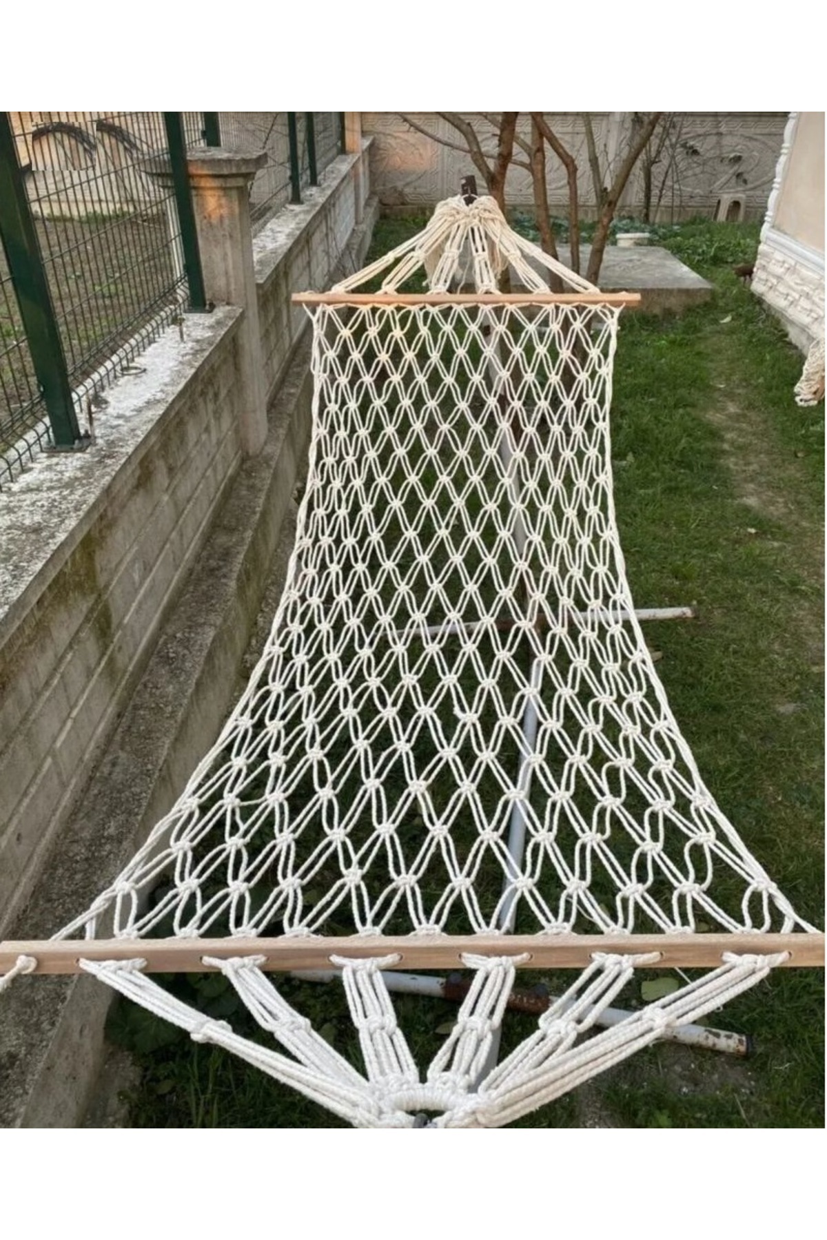 Makrome Salıncak Hamak El Örmesi Çift Katlı Tek Kişilik En 85 cm Boy 1.80 Taşıma ipli 200 kg