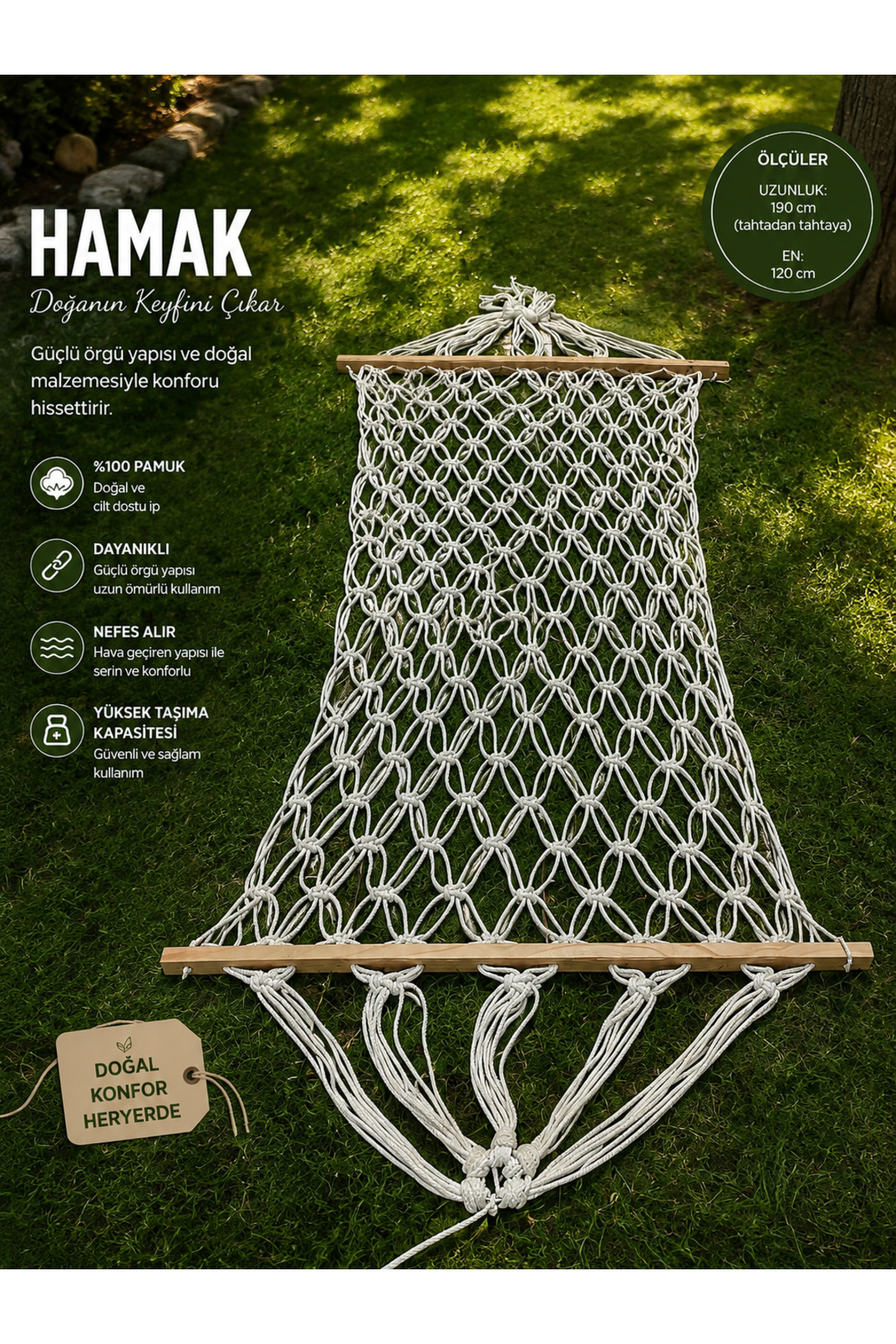 Çift kişilik çift katlı makrome hamak kalın ipli tr nin en iyi hamağı salıncak 350 kg taşıma 6 metre iple gönderlir - 1