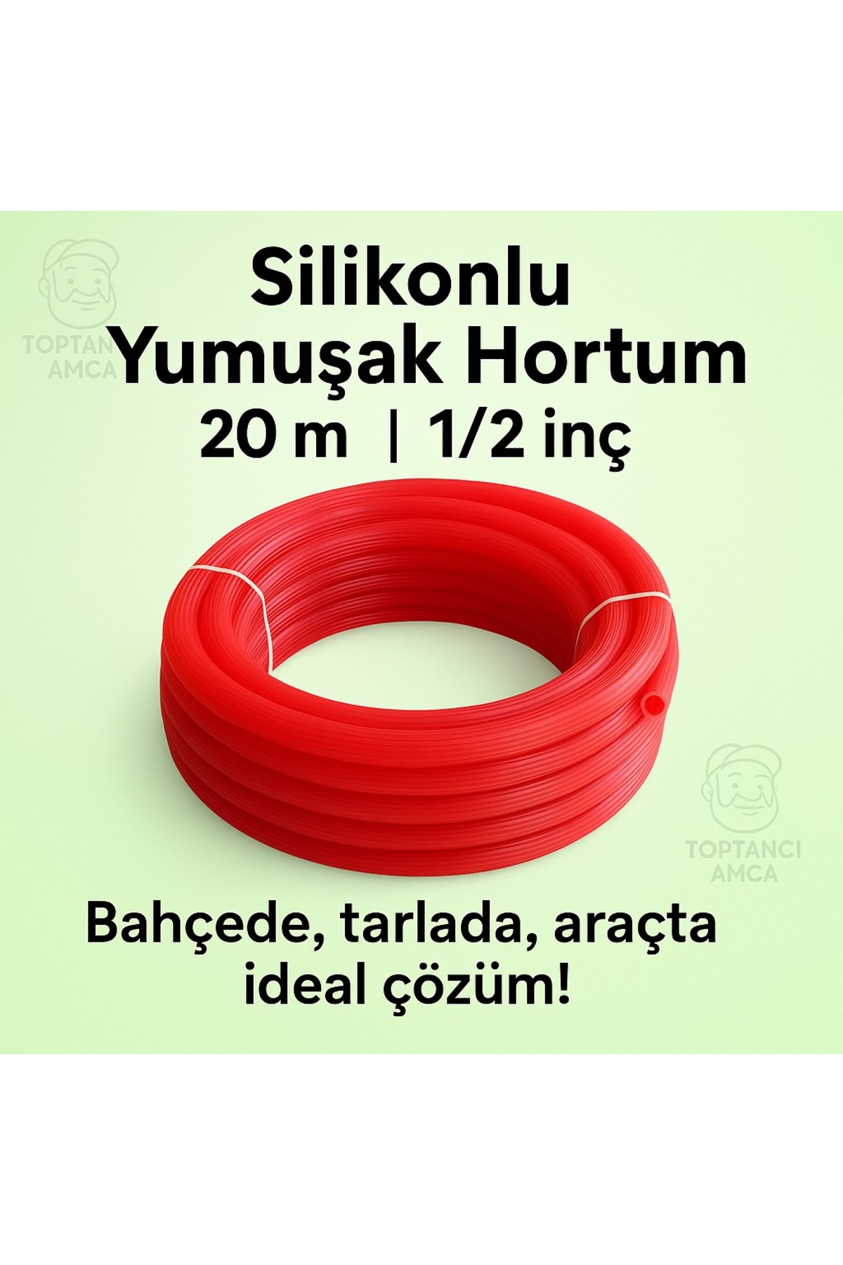 Silikonlu Dayanıklı Bahçe Hortumu Sulama Hortumu Musluklara Uyumlu Araba yıkama 12mm 20 Metre - 1