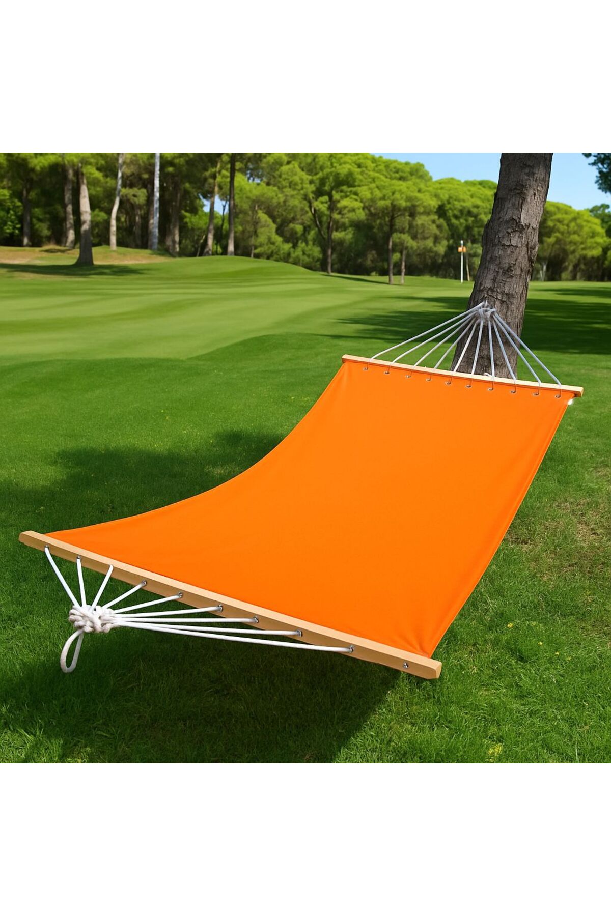 Çift Kişilik Kumaş Hamak Salıncak Pamuklu Kalın Kumaş bağlama ipli 300 kg 120 x 190 cm - 1