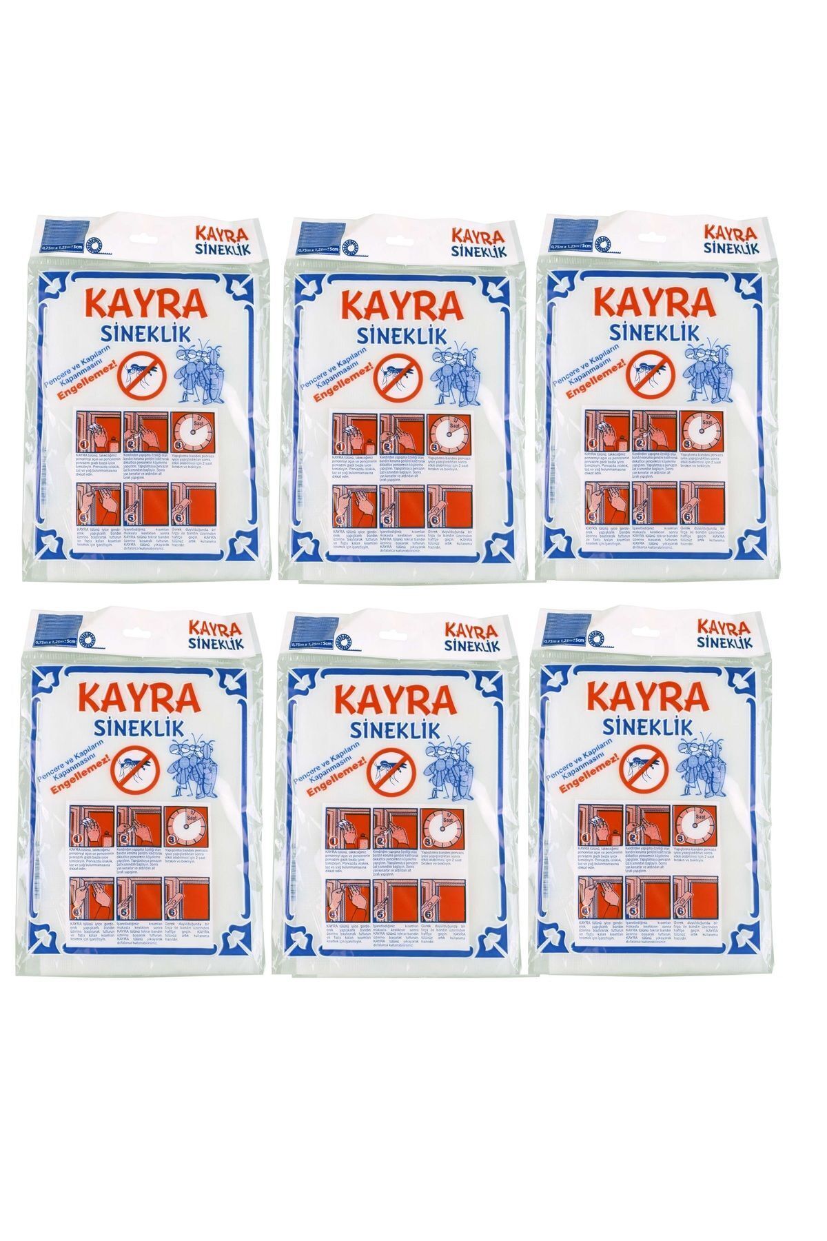 Pencere Sinekliği Kolay Yapışkanlı Sineklik Ev Hazır Sineklik 75 X 125 6 Adet