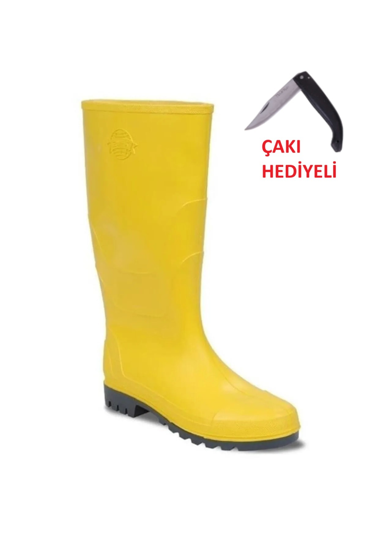 Pvc Uzun Balıkçı,Avcı,İşçi Çizmesi Uzunluğu Ayarlanabilir Su Geçirmez Sarı Çizme - 1