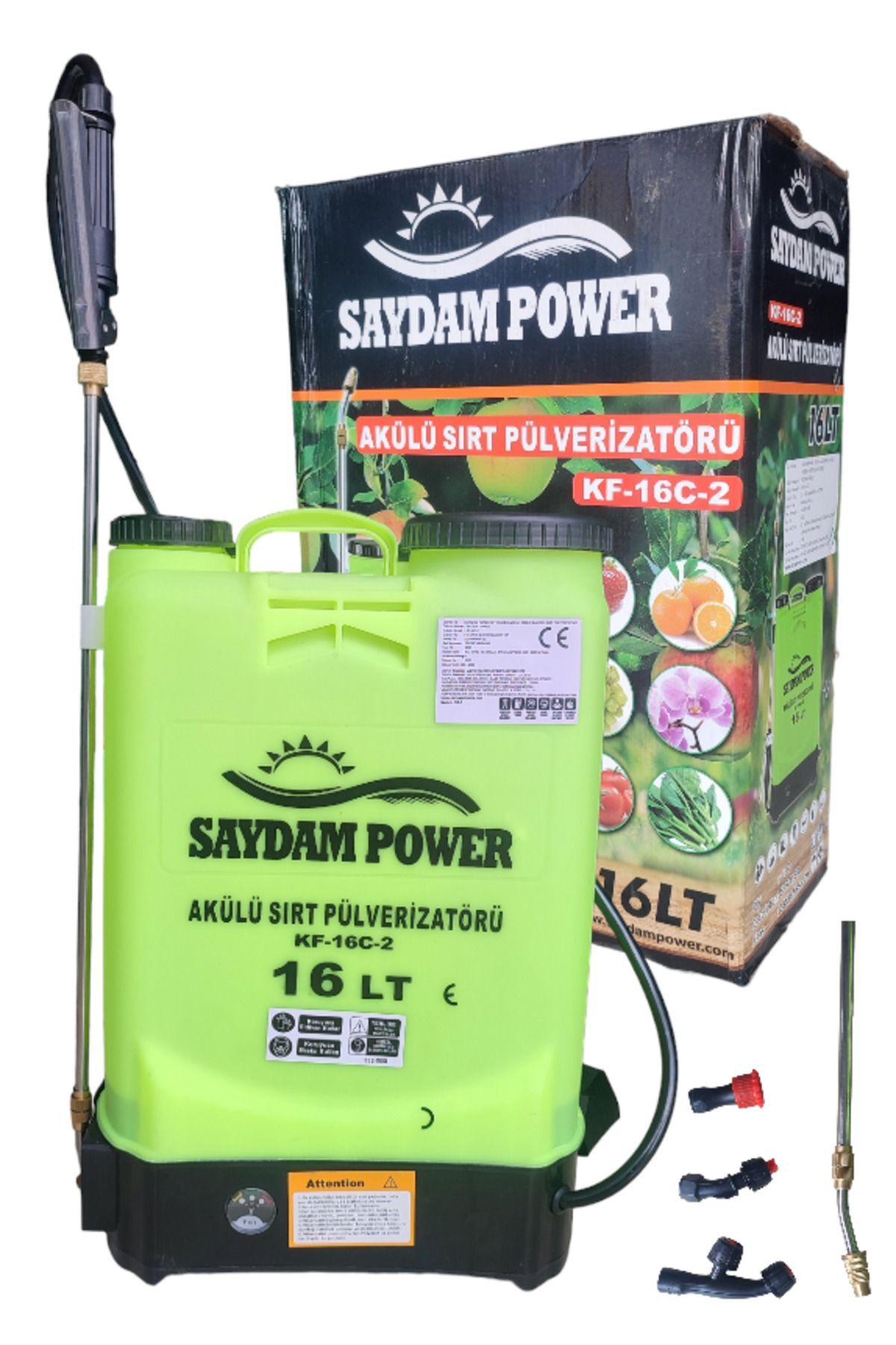 Saydam Power 16 Lt Akülü Ilaçlama Pompası Sırt Pülverizatörü Kf-16c-2 - 1
