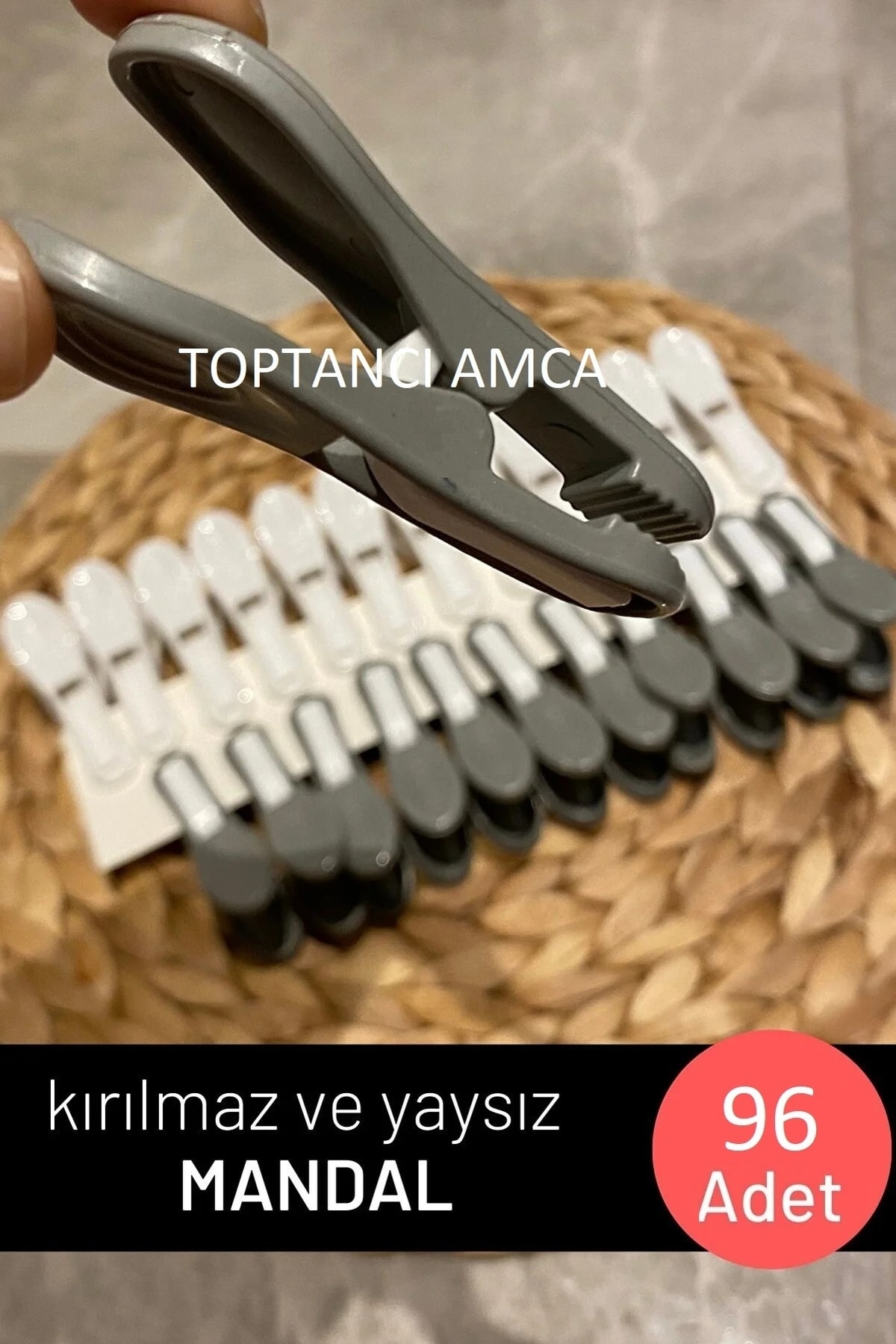 Premium Iz Yapmaz Kırılmaz Paslanmaz Yaysız Çamaşır Mandalı Süper Güçlü 96 Adet