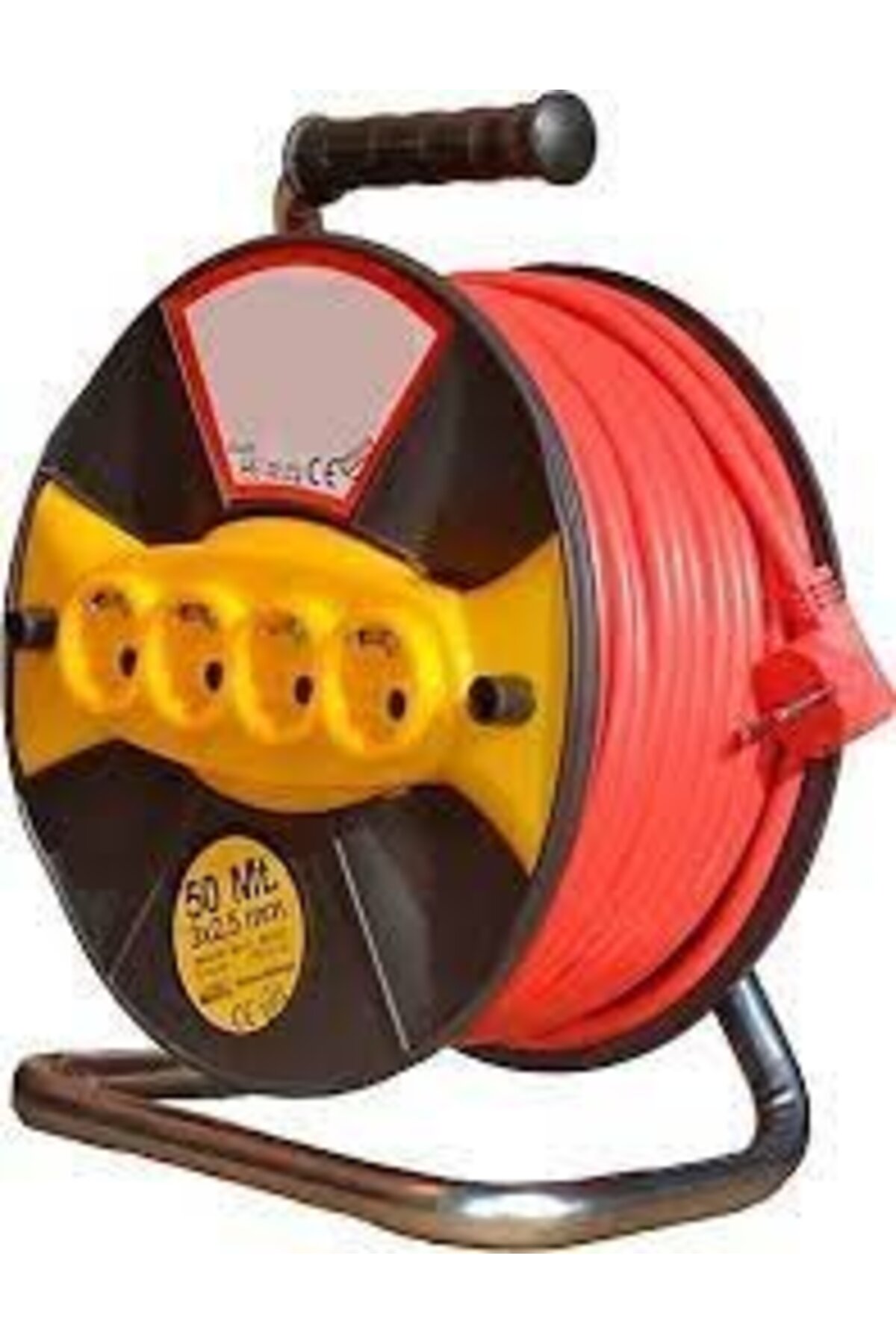 Makaralı Seyyar Uzatma Kablosu 3x1.5x50 Mt 4 Girişli - 1