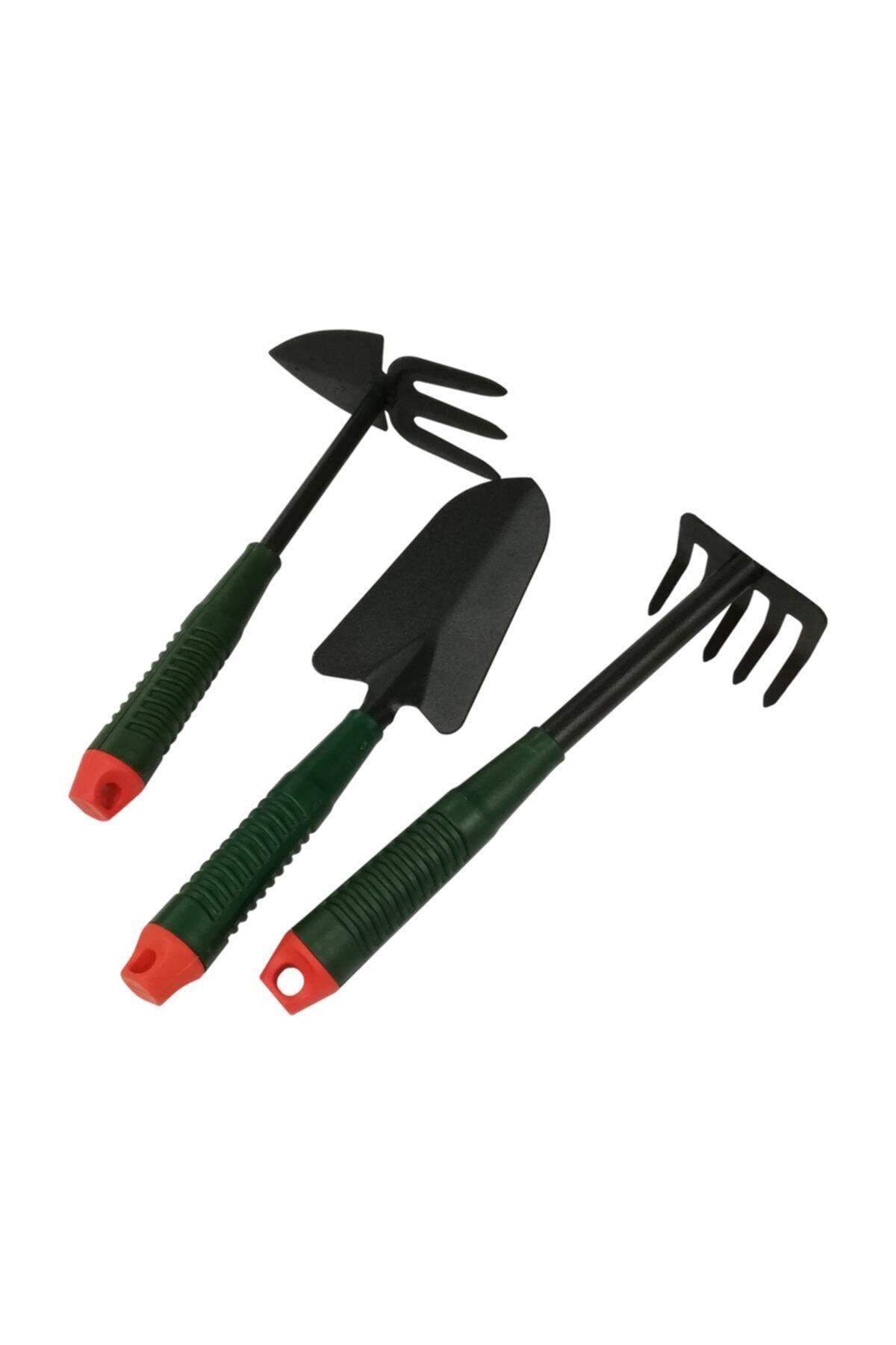 Bahçe Seti 3 Parça Bahçe Hobi Seti El Aletleri Set Tırmık Kürek Çapa