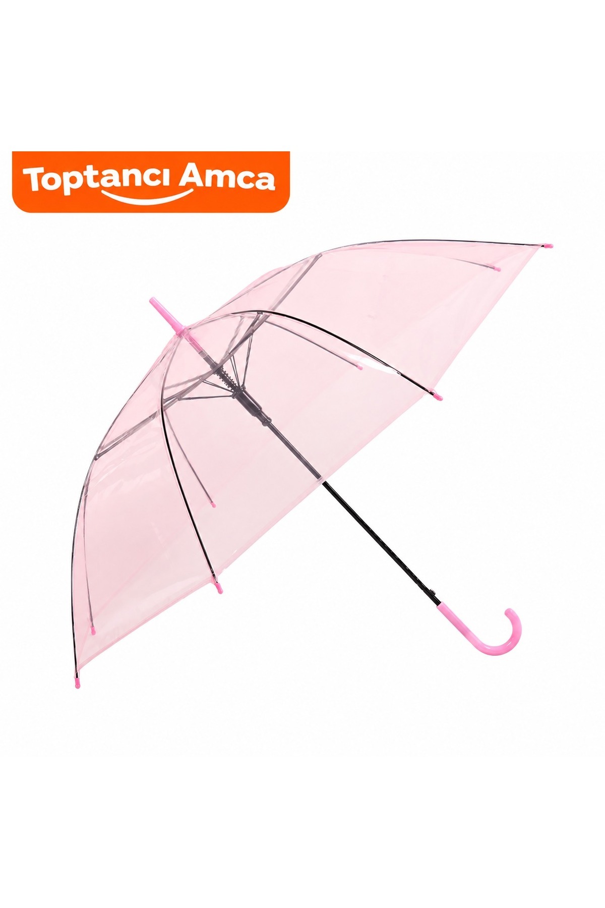 Renkli Şemsiye pvc şemsiye 90 cm çaplı pembe mavi turuncu yeşil mor - 1