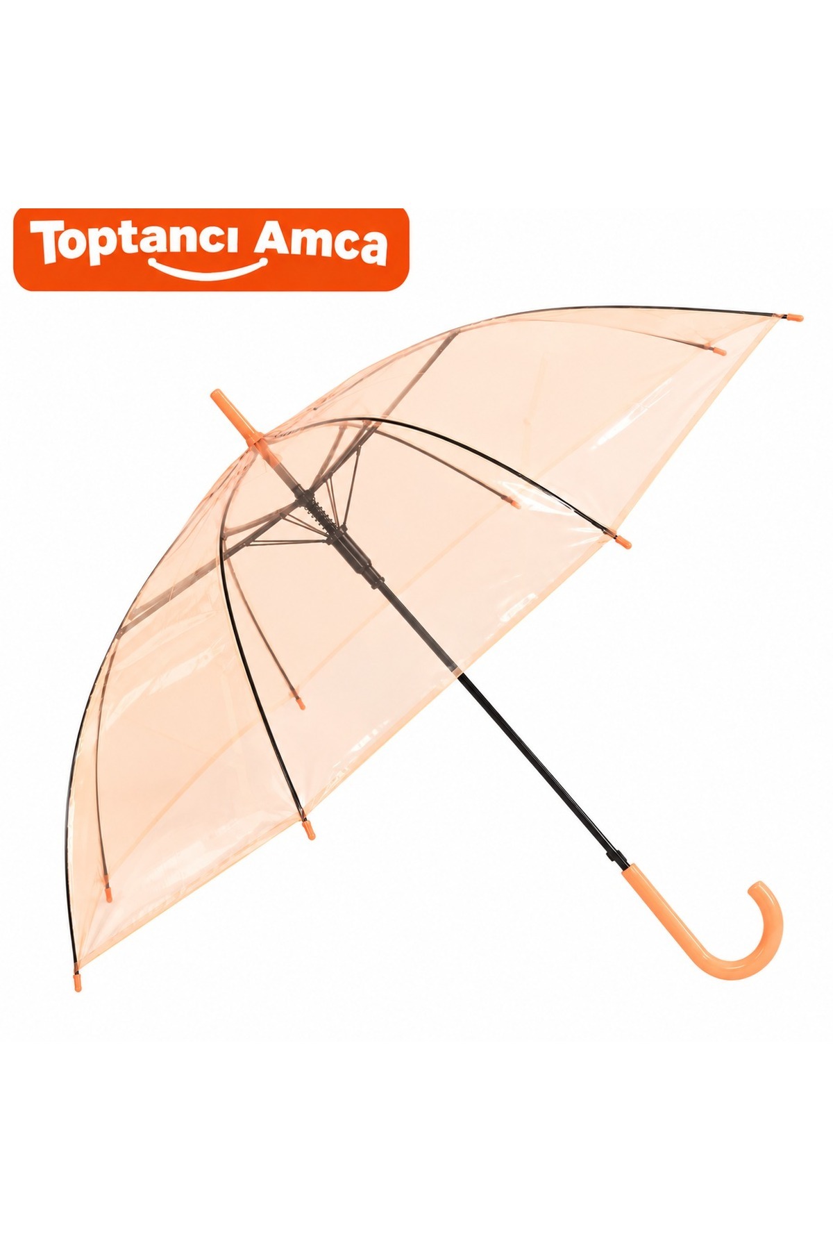Renkli Şemsiye pvc şemsiye 90 cm çaplı pembe mavi turuncu yeşil mor - 1