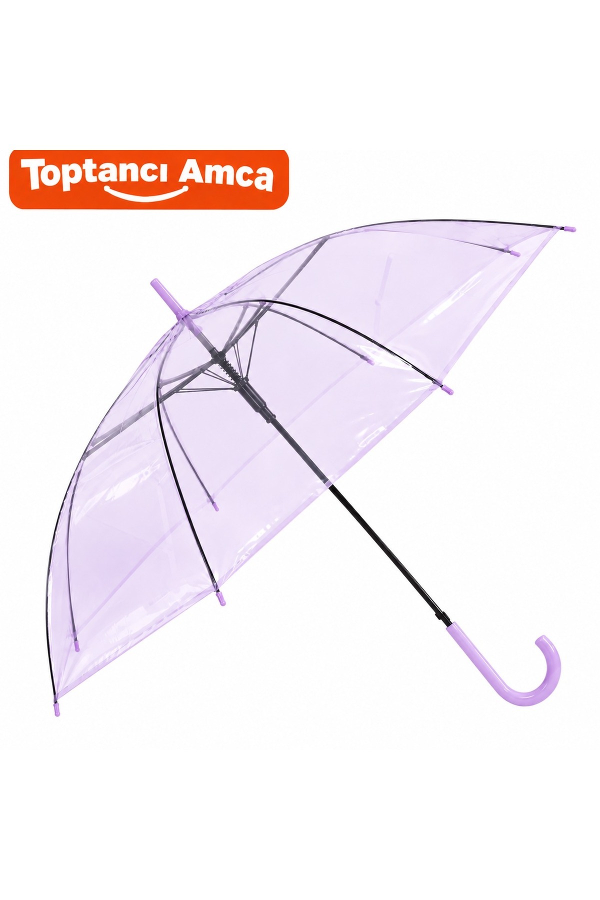 Renkli Şemsiye pvc şemsiye 90 cm çaplı pembe mavi turuncu yeşil mor - 1