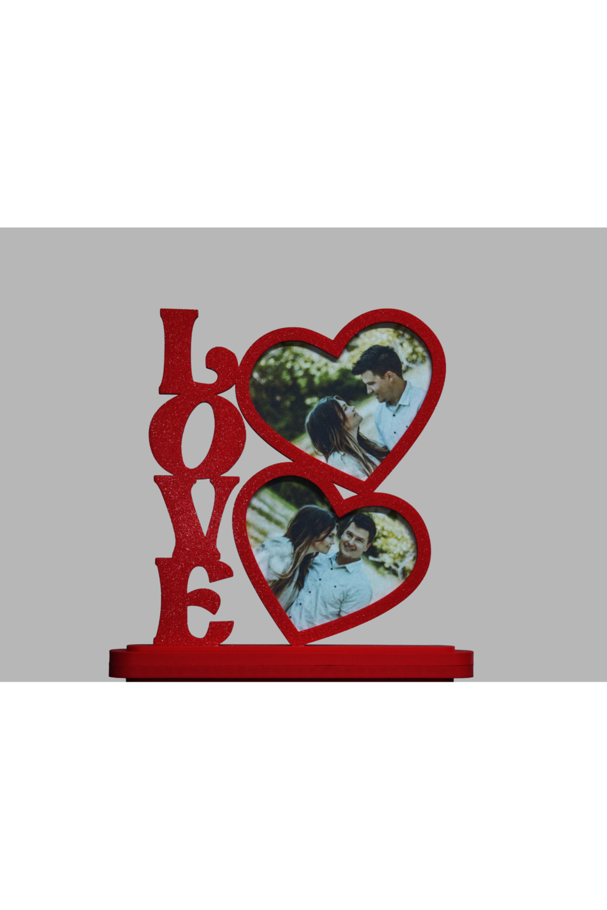 Kişiye Özel Fotoğraflı Love Dekoratif Masaüstü Çerçeve – Sevgililer Günü Hediye