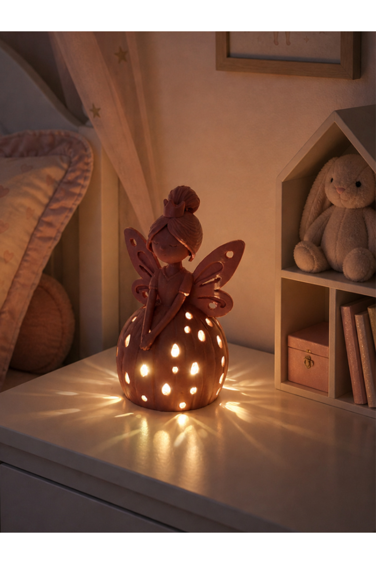 Peri Kız Figürlü Işıklı Dekoratif Gece Lambası – 3D PLA BASKI DAYANIKLI MALZEME - 1