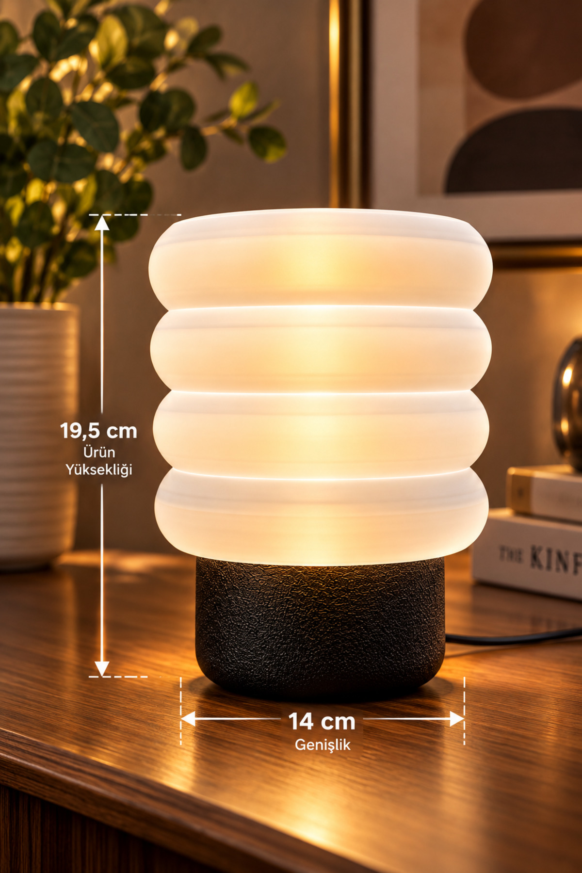 Modern Katmanlı Tasarımlı Dekoratif Masa Lambası – 3D Baskı Plastik Abajur