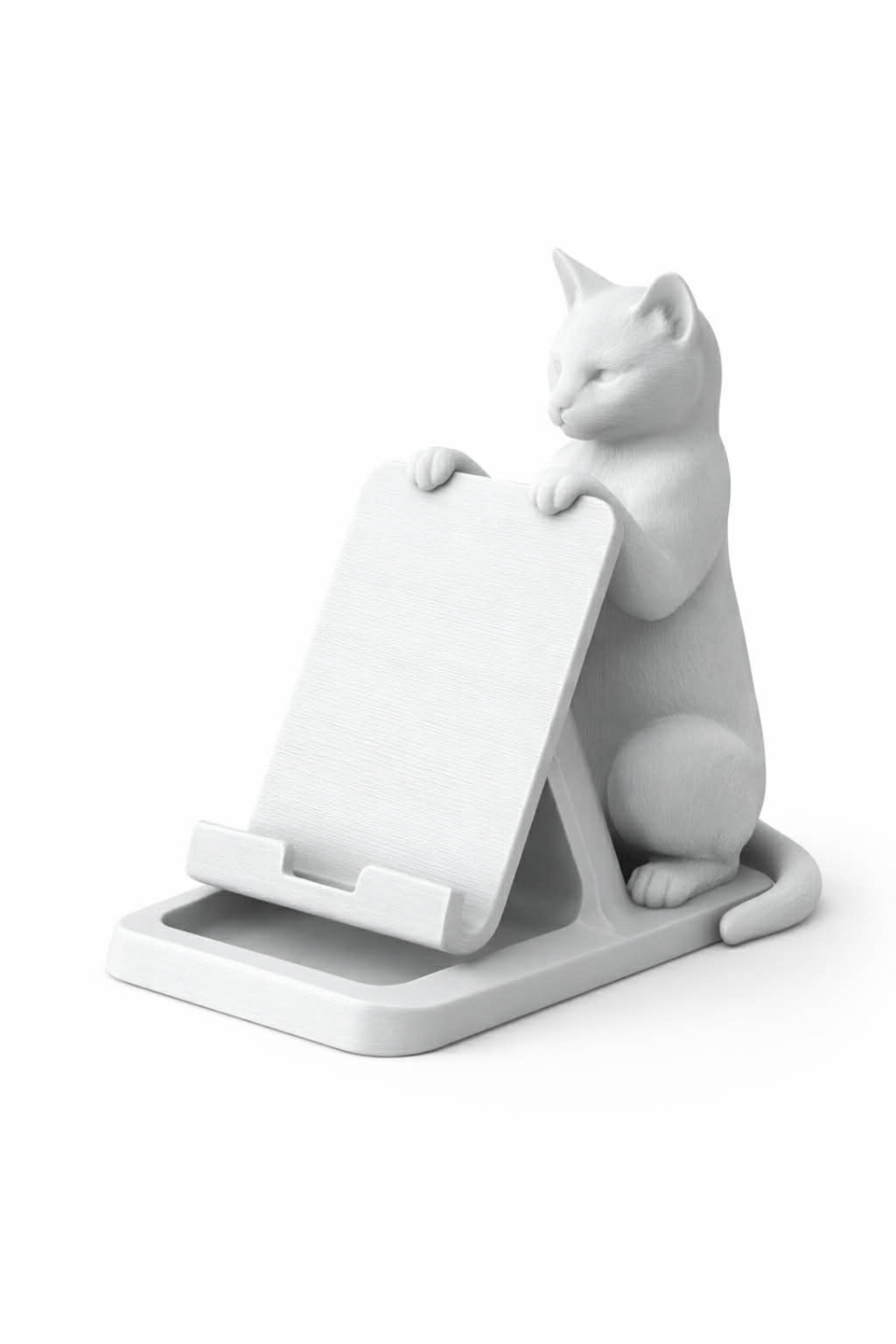 Kedi Figürlü Telefon ve Tablet Standı – 3D Baskı Plastik Tasarım - 1