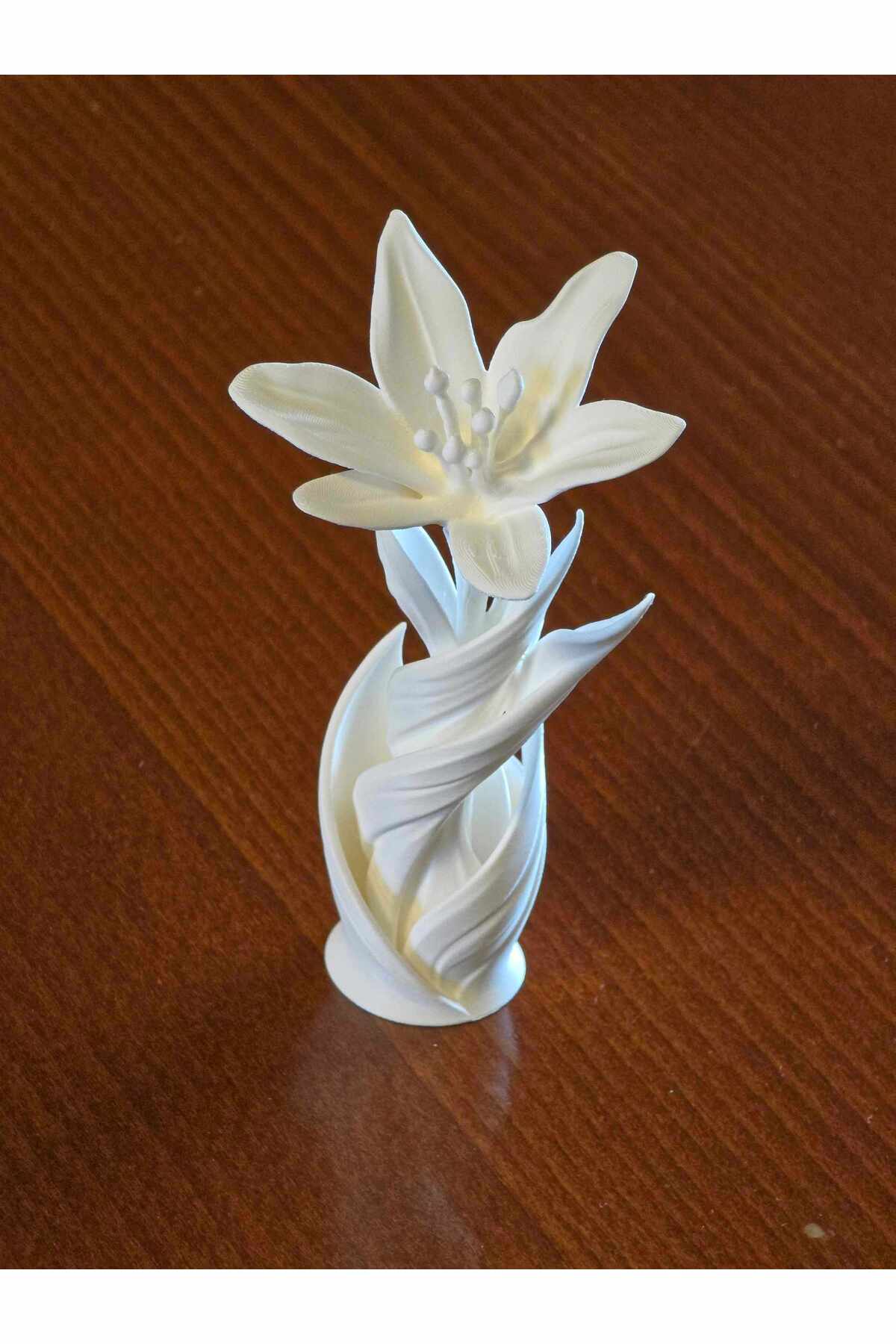 3D Baskı Dekoratif Zambak Çiçeği – Modern Masaüstü Biblo - 1