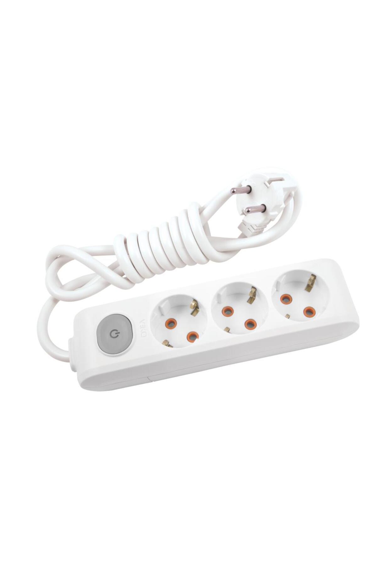 Multi-Let Anahtarlı Üçlü Topraklı Grup Priz 2 Metre Kablolu