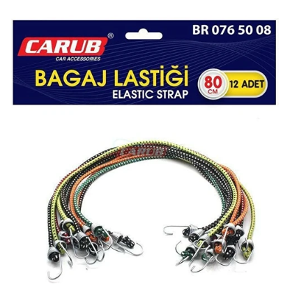 CARUB Bagaj Lastiği Ahtapot Lastik 12LI Set Kancalı Lastik 80 > 180CM